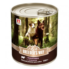 ЗООГУРМАН Консервы мясные для собак «Breeder’s way» Телятина с ягненком 750гр